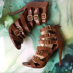 Mossimo Leather Buckle Strap Heels